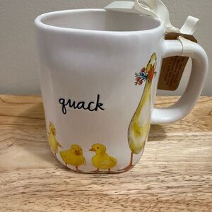 Rae Dunn White Mug with Yellow Ducklings